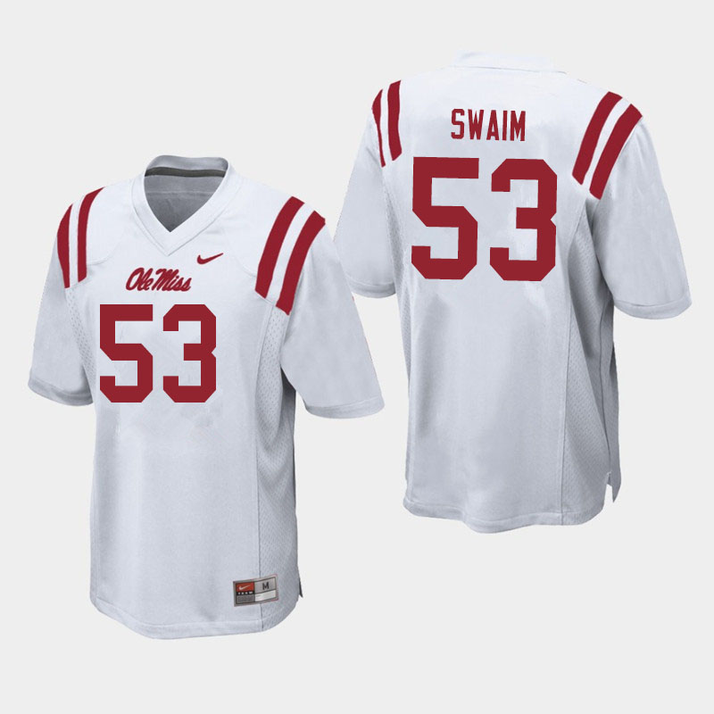 KC Swaim Ole Miss Rebels NCAA Men's White #53 Stitched Limited College Football Jersey TRX1858YU